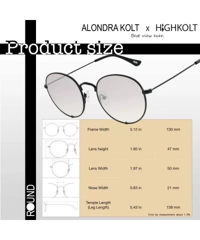 x HIGHKOLT The Round Sunglasses For Men and Women - Diff Vision UV400 Protection- 50mm AK2050 - CO18NGGEKHX $29.30 Rimless