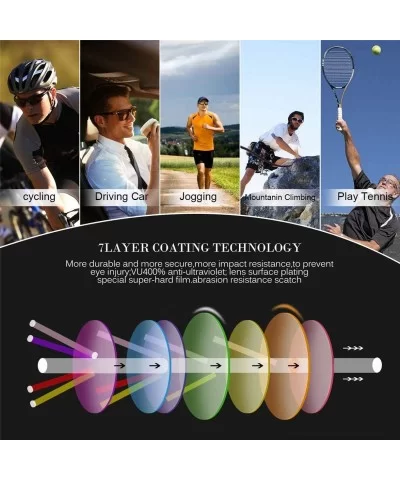 Sports sunglasses polarized with UV400 Unbreakable Frame for Ski Driving Golf Running Cycling Tr90 - Color 1 - CY18QYWYRQ5 $8...