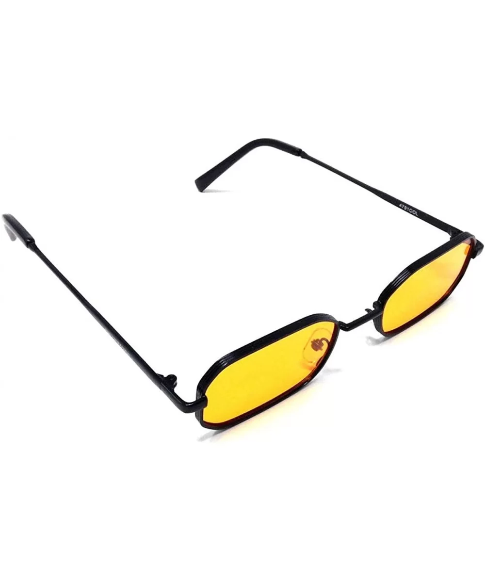 Slim Rectangular Luxury Classic Sunglasses - Black Metallic Frame - CE18ELQ07IY $10.74 Rectangular