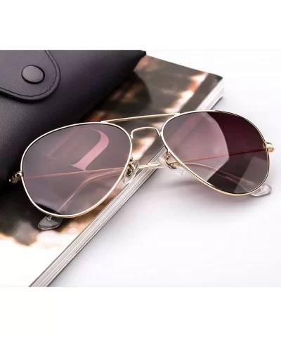 Driving Polarized Sunglasses Metal Frame UV400 Mirrored Coating Lens - Brown Gradient - CR182XCLZ92 $10.15 Sport