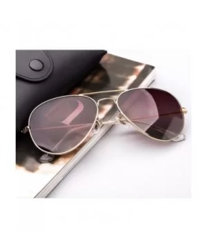 Driving Polarized Sunglasses Metal Frame UV400 Mirrored Coating Lens - Brown Gradient - CR182XCLZ92 $10.15 Sport