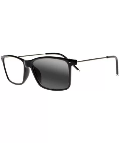 Black Mens Simple Rivets Bifocal Transition Photochromic Reading Glasses UV400 Sun Readers - Black - CG18K60D08X $19.61 Recta...