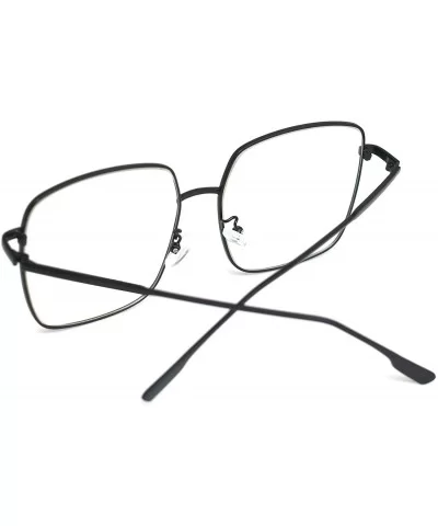 Vintage Aviator Eyeglasses Metal Frames Clear Lens Glasses Non-prescription - Black 52351 - CM18LY4932G $12.61 Aviator