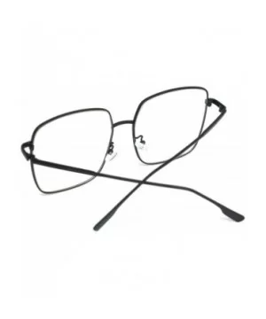 Vintage Aviator Eyeglasses Metal Frames Clear Lens Glasses Non-prescription - Black 52351 - CM18LY4932G $12.61 Aviator