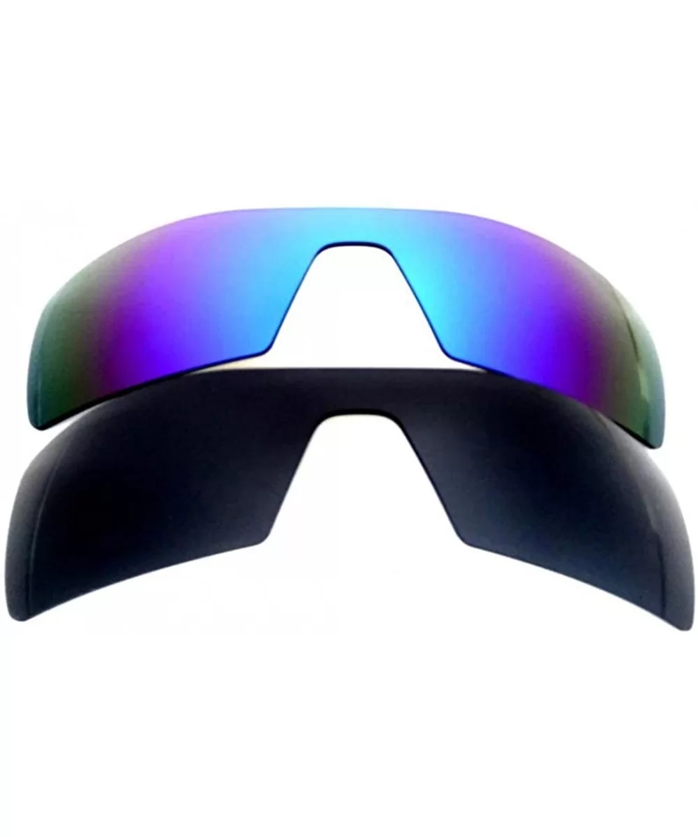 Replacement Lenses Oil Rig Black&Blue Color Polarized 2 Pairs - Black&blue - C4122KL4MOX $10.78 Oversized