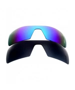 Replacement Lenses Oil Rig Black&Blue Color Polarized 2 Pairs - Black&blue - C4122KL4MOX $10.78 Oversized