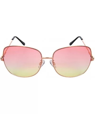 Chic Square Metal Sunnies w/Ocean Color Lens 3102S-OCR - Rose Gold - CU182SADMTY $5.90 Square