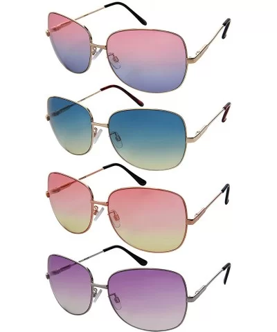 Chic Square Metal Sunnies w/Ocean Color Lens 3102S-OCR - Rose Gold - CU182SADMTY $5.90 Square