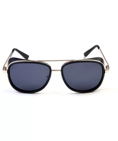 Classic steampunk sunglasses street style Men/Women Sunglasses Vintage goggle - Matte Black/Black - CE18536ODUG $7.77 Goggle