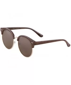 Faux Bamboo Wood Print Oversized Horn Rimmed Sunglasses - Dark Brown - C8183GHM0EY $8.14 Oversized