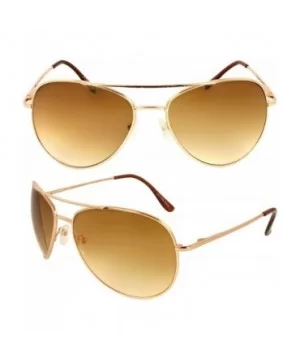 Pilot Fashion Aviator Sunglasses Gold Frame Amber Lenses - C311BDO6VCF $7.60 Aviator