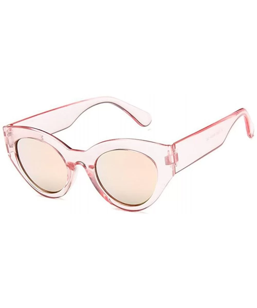 Retro Sunglasses For Women/Men Classic Outdoor Glasses UV400 Round Len - Pink&silver - C918D4MQQ38 $4.79 Round