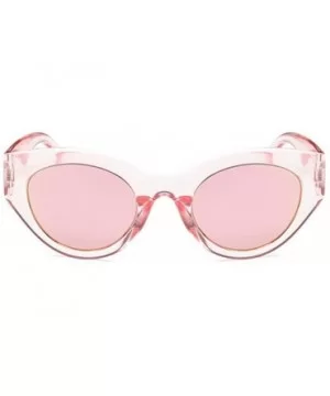 Retro Sunglasses For Women/Men Classic Outdoor Glasses UV400 Round Len - Pink&silver - C918D4MQQ38 $4.79 Round