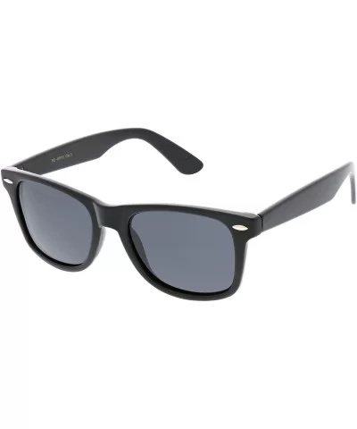 Classic Neutral Color Polarized Horn Rimmed Sunglasses 52mm - Black / Smoke - CY188KC0YLO $8.24 Wayfarer