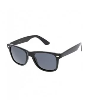 Classic Neutral Color Polarized Horn Rimmed Sunglasses 52mm - Black / Smoke - CY188KC0YLO $8.24 Wayfarer