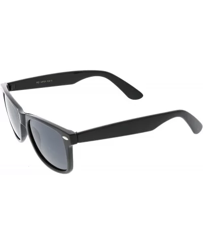 Classic Neutral Color Polarized Horn Rimmed Sunglasses 52mm - Black / Smoke - CY188KC0YLO $8.24 Wayfarer