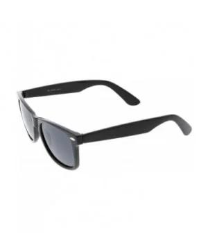 Classic Neutral Color Polarized Horn Rimmed Sunglasses 52mm - Black / Smoke - CY188KC0YLO $8.24 Wayfarer