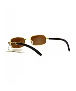 Luxury Wooden Arm Retro 90s Hip Hop Rapper Sunglasses - Gold - CJ12DST6JMT $6.84 Rectangular