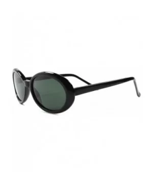 Old Stock Classic Vintage 70s Fashion Womens Round Oval Sunglasses - Black - CH18975DHSK $10.92 Oval