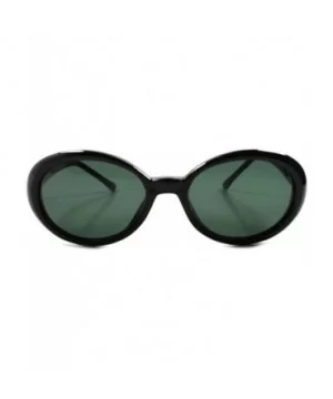 Old Stock Classic Vintage 70s Fashion Womens Round Oval Sunglasses - Black - CH18975DHSK $10.92 Oval