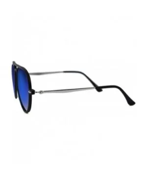 Unisex Flat Mirror Lens Aviator Sunglasses P4132 + Pouch - Blue - C017YU5N2L7 $6.53 Aviator