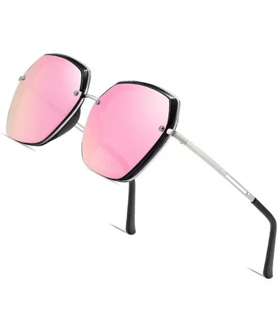 Women's Oversized Polarized Sunglasses Female Designer Mirror Sun Glasses for Ladies Goggle UV400 - CI199HZXEI0 $8.18 Goggle