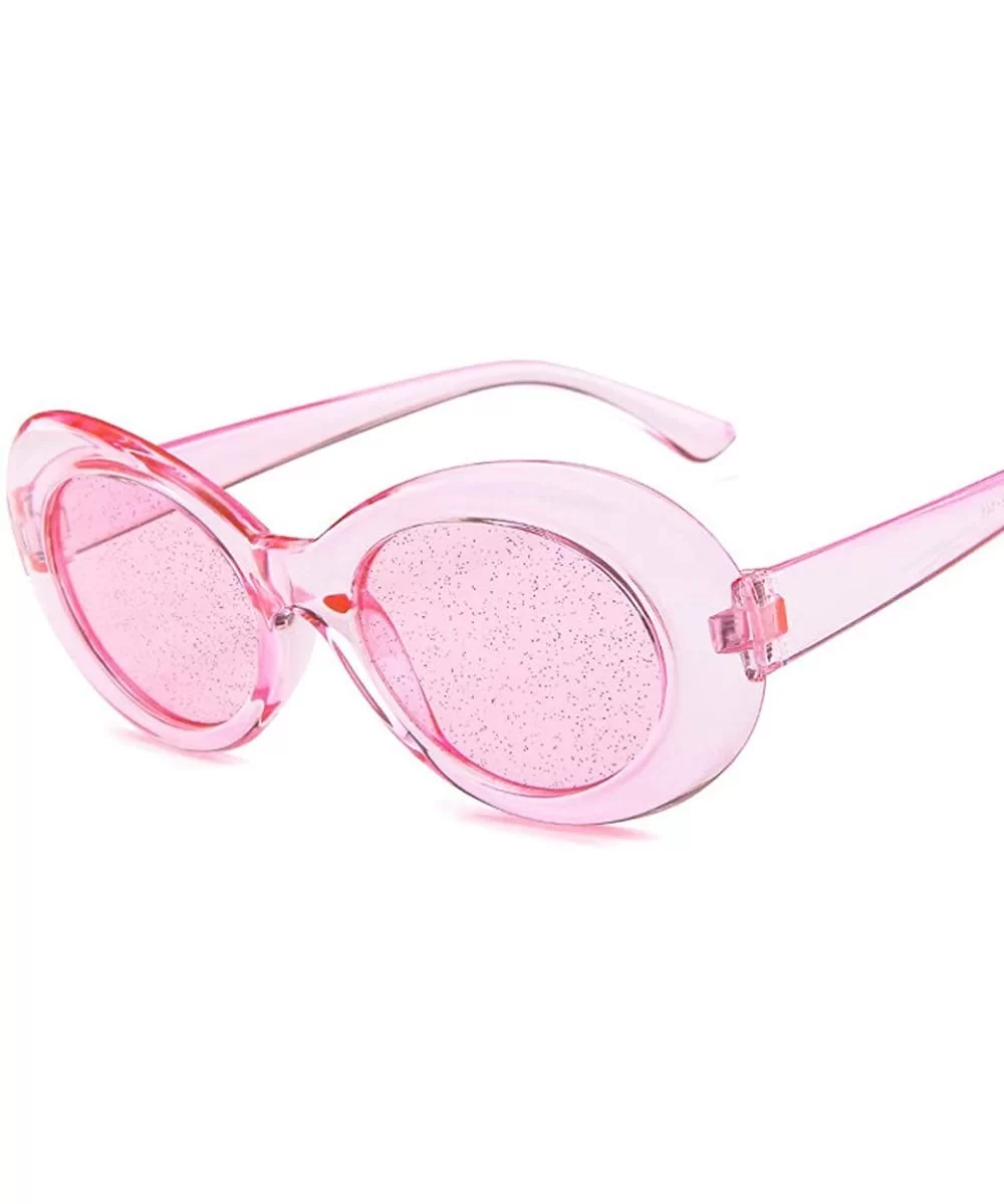 Sunglasses Flash Pink Sunglasses Dazzle Color Sunglasses Fashion Sunglasses - Transparent Powder Powder Sheet - C818TMQGT2E $...