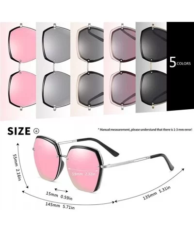 Women's Oversized Polarized Sunglasses Female Designer Mirror Sun Glasses for Ladies Goggle UV400 - CI199HZXEI0 $8.18 Goggle