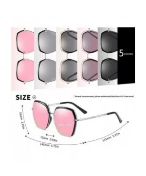 Women's Oversized Polarized Sunglasses Female Designer Mirror Sun Glasses for Ladies Goggle UV400 - CI199HZXEI0 $8.18 Goggle