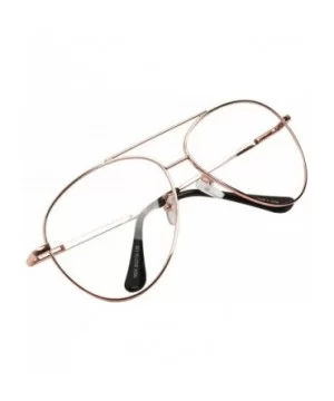 Vintage Aviator Eyeglasses Metal Frames Clear Lens Glasses Non-prescription - Pink Gold 76041 - CU18LXU2O7U $7.71 Aviator