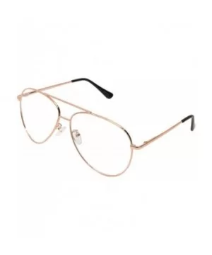 Vintage Aviator Eyeglasses Metal Frames Clear Lens Glasses Non-prescription - Pink Gold 76041 - CU18LXU2O7U $7.71 Aviator