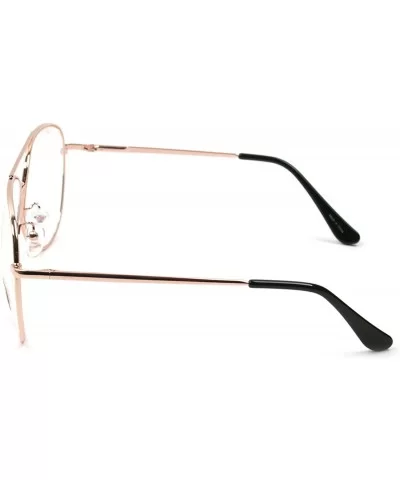 Vintage Aviator Eyeglasses Metal Frames Clear Lens Glasses Non-prescription - Pink Gold 76041 - CU18LXU2O7U $7.71 Aviator