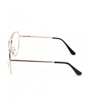 Vintage Aviator Eyeglasses Metal Frames Clear Lens Glasses Non-prescription - Pink Gold 76041 - CU18LXU2O7U $7.71 Aviator