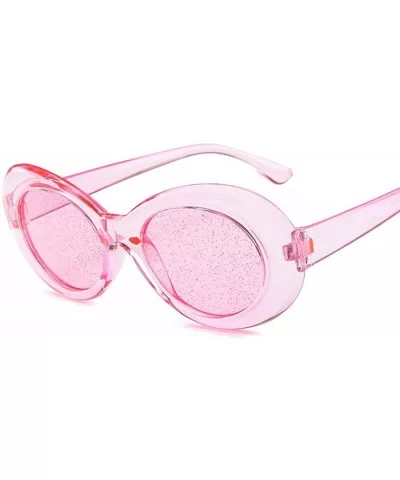 Sunglasses Flash Pink Sunglasses Dazzle Color Sunglasses Fashion Sunglasses - Transparent Powder Powder Sheet - C818TMQGT2E $...