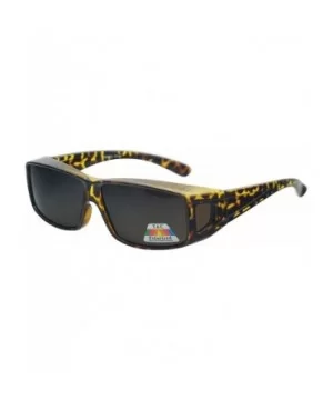 Fit Over Wrap Sunglasses w/ Super Dark Polarized Lens - Size Medium Wear Over - Tortoise - C6185KREZLE $11.00 Oversized