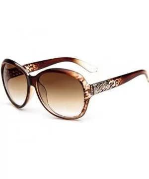 Sunglasses Women Fashion Decorative Large Frame Sun Black Grey - Brown Brown - C218YKUK26Z $6.75 Aviator