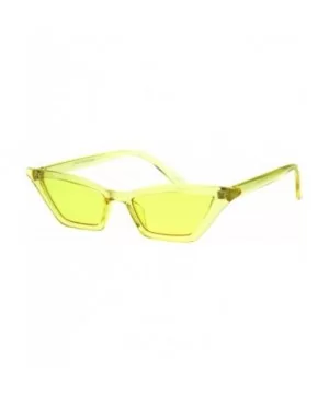 Womens Skinny Sunglasses Trapezoid Shape Cateye Frame Translucent Colors - Yellow - C918K5NNUQ6 $5.59 Rectangular