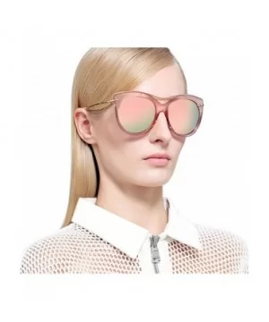 Vintage Polarized Sunglasses for Women with UV400 Protection Round Lens - Cateye Pink - CH18L7KKKZ3 $13.19 Cat Eye