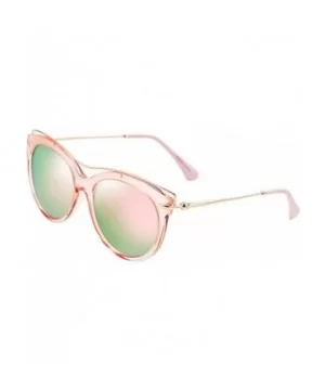 Vintage Polarized Sunglasses for Women with UV400 Protection Round Lens - Cateye Pink - CH18L7KKKZ3 $13.19 Cat Eye