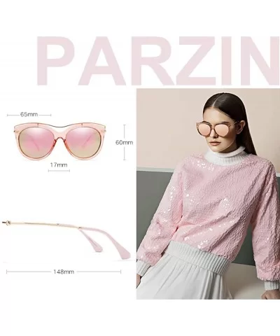 Vintage Polarized Sunglasses for Women with UV400 Protection Round Lens - Cateye Pink - CH18L7KKKZ3 $13.19 Cat Eye