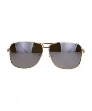 Mens Narrow Spring Hinge Officer Style Pilots Metal Sunglasses - Gold Brown Mirror - C718QQGWRSR $6.71 Rectangular