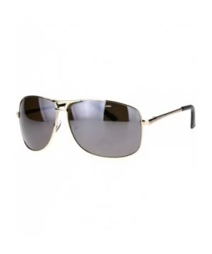 Mens Narrow Spring Hinge Officer Style Pilots Metal Sunglasses - Gold Brown Mirror - C718QQGWRSR $6.71 Rectangular