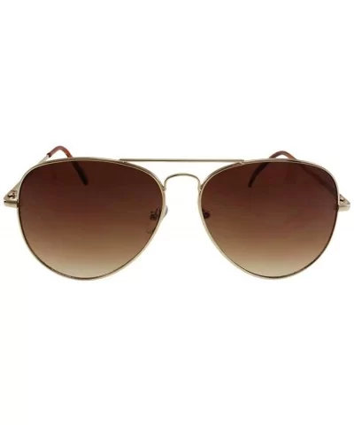 Wright - Classic Spring Temple Metal Aviator Sunglasses - Goldbrown - CY18RT6SDTO $11.50 Aviator