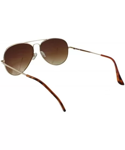 Wright - Classic Spring Temple Metal Aviator Sunglasses - Goldbrown - CY18RT6SDTO $11.50 Aviator