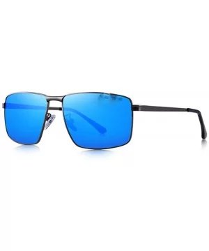 DESIGN Men Classic Rectangle Sunglasses Aviation Frame HD Polarized C01 Black - C03 Blue - C918XE9UGU7 $16.60 Aviator