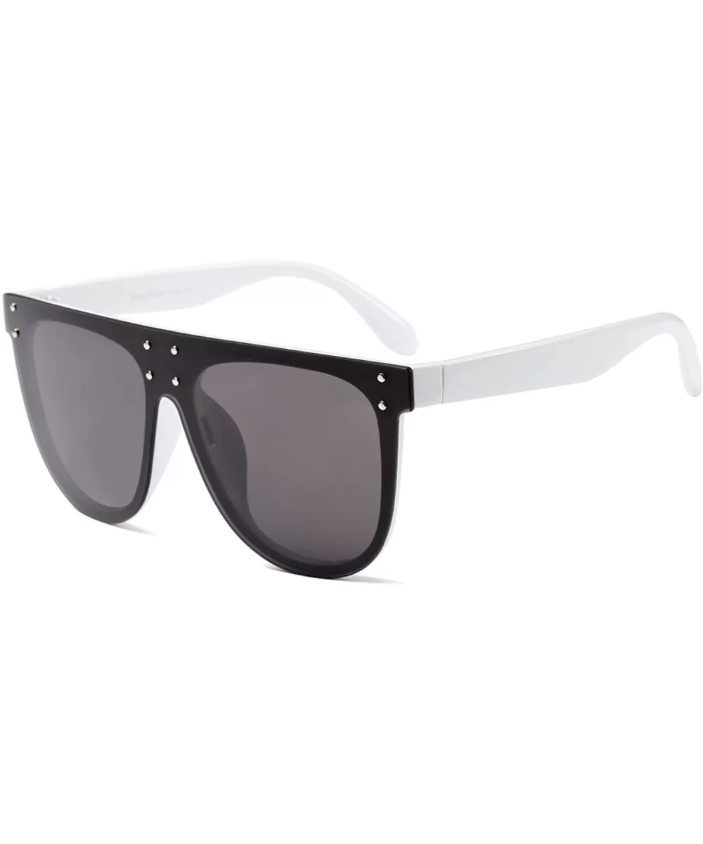 Women Vintage Oversized Sunglasses UV400 Female Square Eyewear B2285 - White - CZ18TKH8L3H $8.35 Oversized