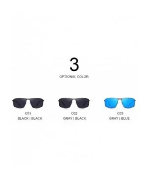 DESIGN Men Classic Rectangle Sunglasses Aviation Frame HD Polarized C01 Black - C03 Blue - C918XE9UGU7 $16.60 Aviator