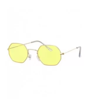 Hexagon Yellow Sunglasses Women Retro Brand Designer Classic Sun Glasses WomenLuxury Ladies Mirror Female - C1198ZA7D20 $34.9...