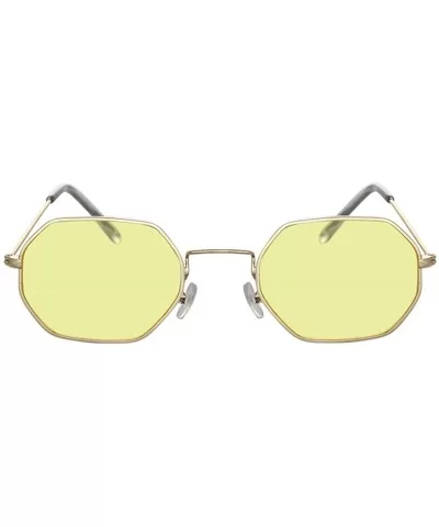 Hexagon Yellow Sunglasses Women Retro Brand Designer Classic Sun Glasses WomenLuxury Ladies Mirror Female - C1198ZA7D20 $34.9...