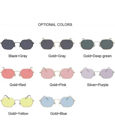 Hexagon Yellow Sunglasses Women Retro Brand Designer Classic Sun Glasses WomenLuxury Ladies Mirror Female - C1198ZA7D20 $34.9...